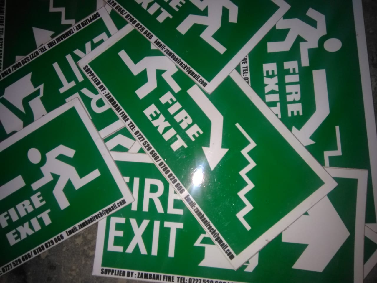 Zambani Rock Fire fire exit signage supplied and installed across Kenya